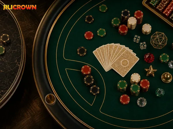 JILICROWN Rewards Center and VIP panel on-screen